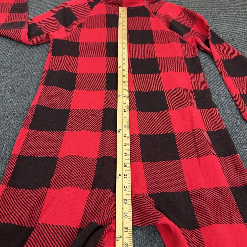 Victoria Secret PINK Red Buffalo Plaid Hooded Sherpa Long Jane One-Piece PJ - SM - Picture 10 of 15